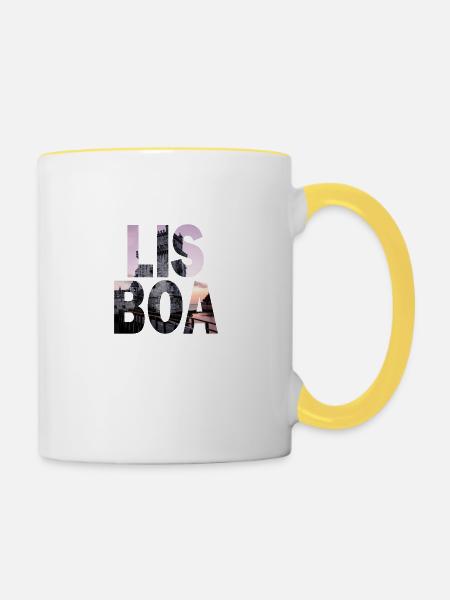 Lisboa - Tasse zweifarbig - Weiß/Gelb