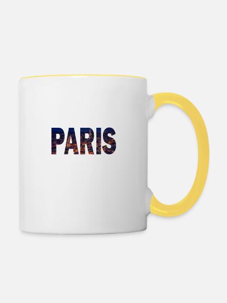 Paris paysage urbain - Tasse zweifarbig - Weiß/Gelb