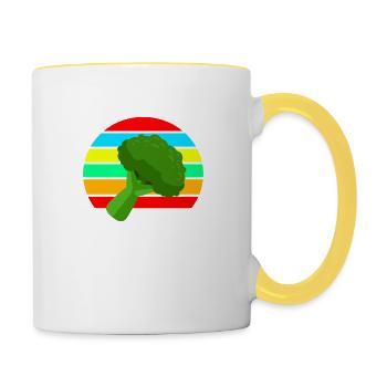 Brokkoli - Tasse zweifarbig - Weiß/Gelb - Rechts