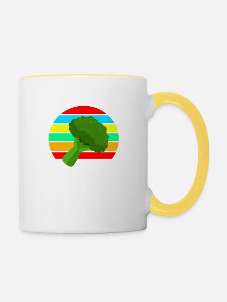 Brokkoli - Tasse zweifarbig - Weiß/Gelb