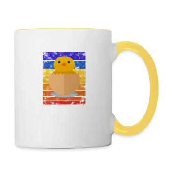 Küken Sunset - Tasse zweifarbig - Weiß/Gelb - Rechts