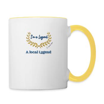 lokale Legende blau - Tasse zweifarbig - Weiß/Gelb - Rechts