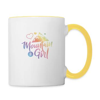 Mountain Girl Berge Love - Tasse zweifarbig - Weiß/Gelb - Rechts