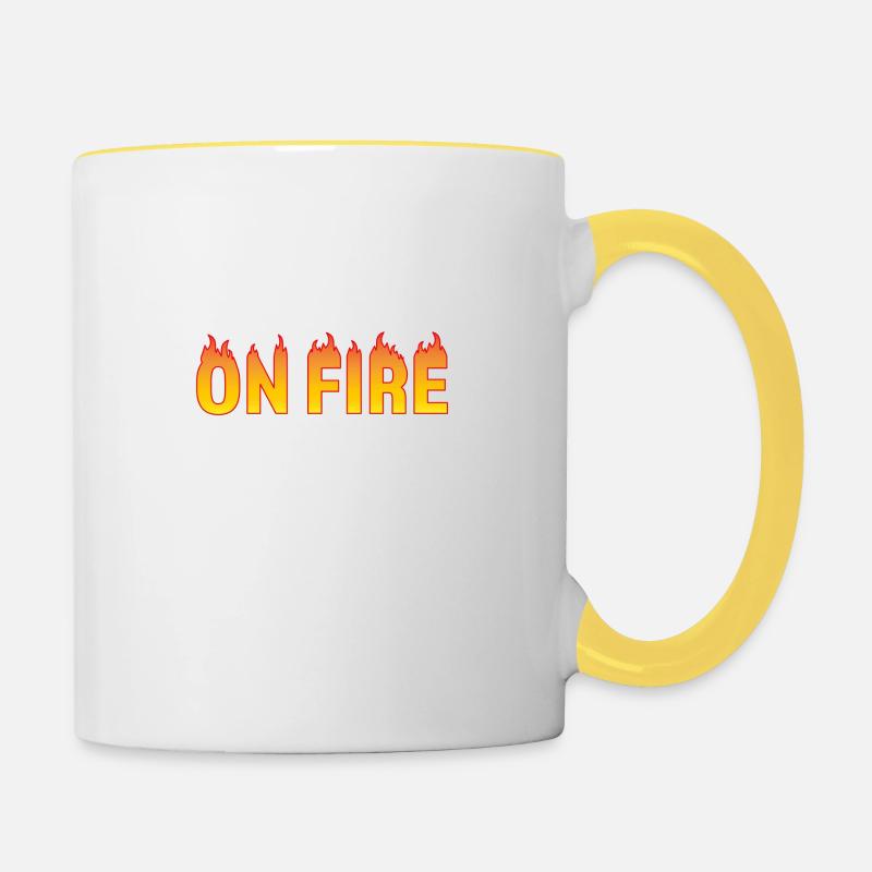 ON FIRE - Contrasting Mug - white/yellow