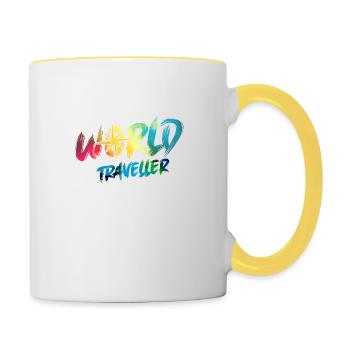 Travel Compass Travel Vacationers - Contrasting Mug - white/yellow - Right