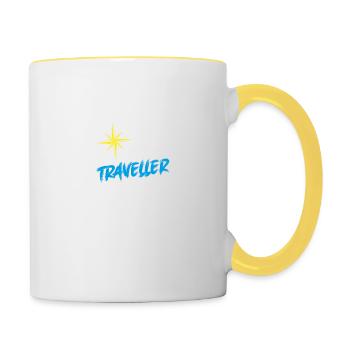Travel Compass Travel Vacationers - Contrasting Mug - white/yellow - Right