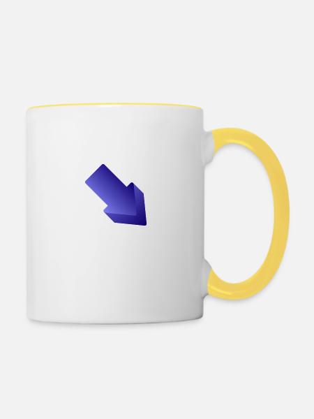 Pfeil - Tasse zweifarbig - Weiß/Gelb