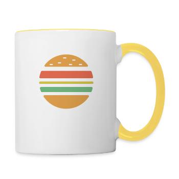 Cheeseburger Sunset - Mug contrasté - blanc/jaune - Droite