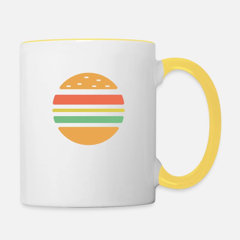 Cheeseburger Sunset - Mug contrasté - blanc/jaune