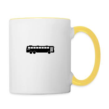 bus de la ville - Mug contrasté - blanc/jaune - Droite