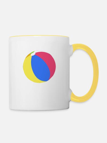 Beachball - Tasse zweifarbig - Weiß/Gelb