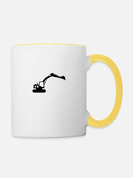 Bagger - Tasse zweifarbig - Weiß/Gelb