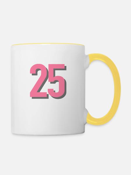 25 - Tasse zweifarbig - Weiß/Gelb
