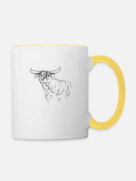 Lieber schottischer Hochländer - Tasse zweifarbig - Weiß/Gelb