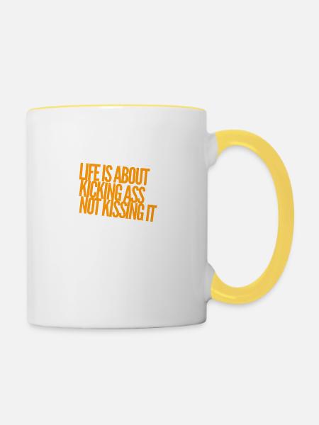 gehe deinen eigenen Weg - Tasse zweifarbig - Weiß/Gelb