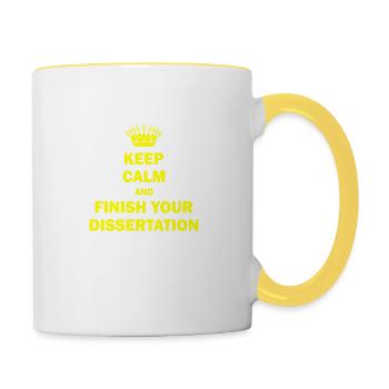 Dissertation Phd Student Gift - Contrasting Mug - white/yellow - Right