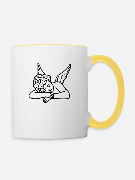 Engel - Tasse zweifarbig - Weiß/Gelb