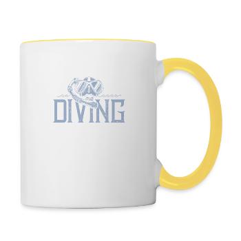 taucherbrille tauchen diving - Tasse zweifarbig - Weiß/Gelb - Rechts