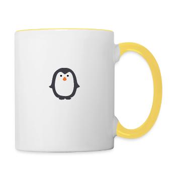 I just really like Pinguins. Ok - Tasse zweifarbig - Weiß/Gelb - Rechts