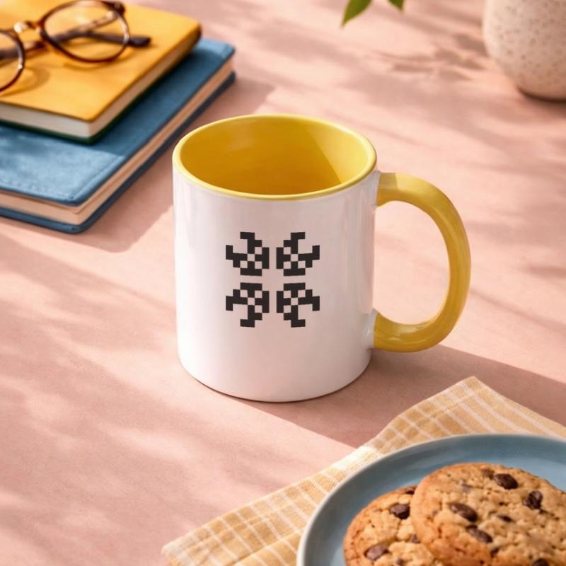 Pixel figure programmer web designer gift Contrasting Mug