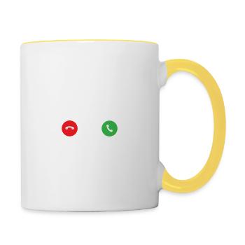 Copenhagen Geschenk Spruch Dänemark Nord - Tasse zweifarbig - Weiß/Gelb - Rechts