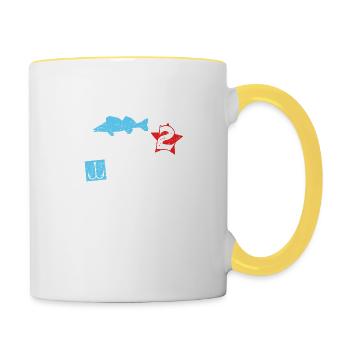 Born to Fish Fischen Fischen - Tasse zweifarbig - Weiß/Gelb - Rechts