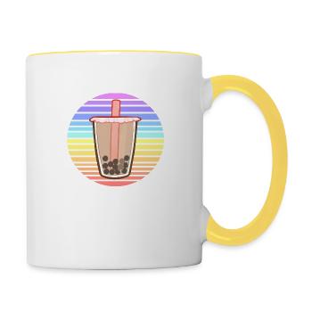 Bubble Tea Sunset - Mug contrasté - blanc/jaune - Droite