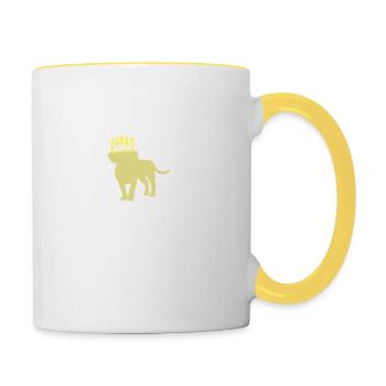 Mon chien roi disant - Mug contrasté - blanc/jaune - Droite