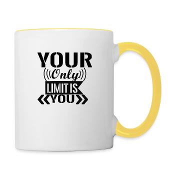 merry and bright - Contrasting Mug - white/yellow - Right
