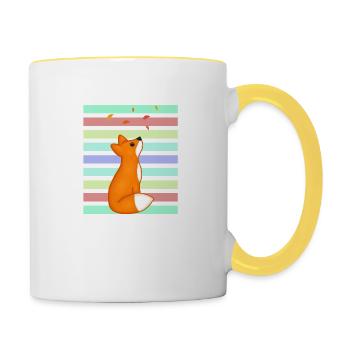 Red fox in the sunset - Contrasting Mug - white/yellow - Right