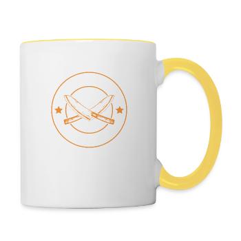 chef cook chef knife - Contrasting Mug - white/yellow - Right