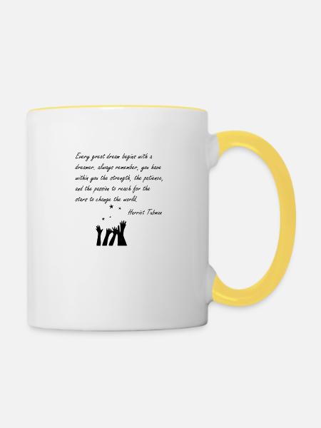 Every Great Dream - Tasse zweifarbig - Weiß/Gelb