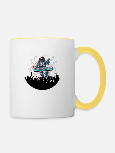 Dj - Tasse zweifarbig - Weiß/Gelb