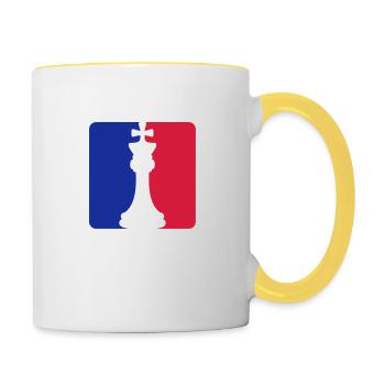 Chess Red Blue - Contrasting Mug - white/yellow - Right