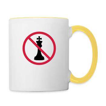 No Chess King - Contrasting Mug - white/yellow - Right