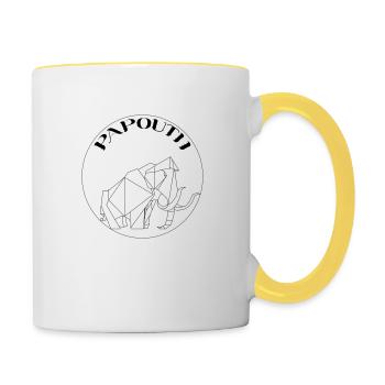 Papa papouth - Mug contrasté - blanc/jaune - Droite
