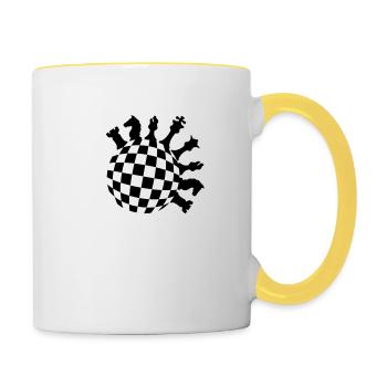 Round Chess Circle - Contrasting Mug - white/yellow - Right