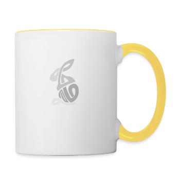 Keltische Symbole Hase Keltischer Knoten Gift - Tasse zweifarbig - Weiß/Gelb - Rechts