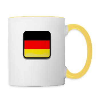 Deutschland flagge - Tasse zweifarbig - Weiß/Gelb - Rechts