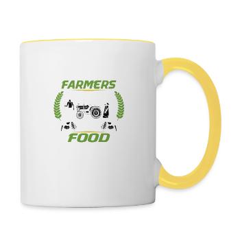 No Farmers No Food - Farmers Gift - Mug contrasté - blanc/jaune - Droite