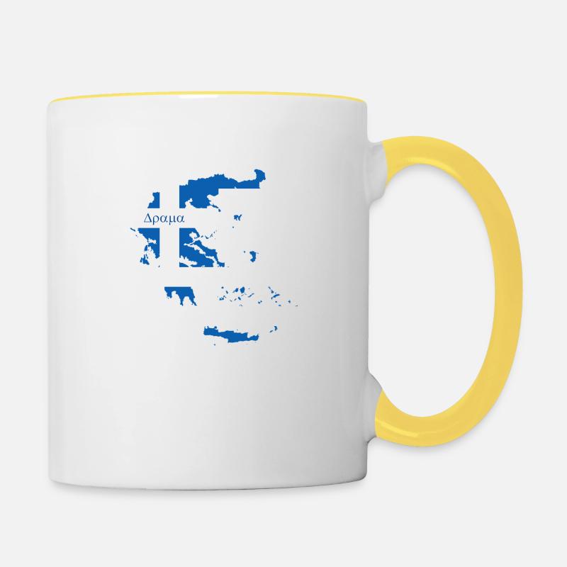 Home Greece Home - Mug contrasté - blanc/jaune