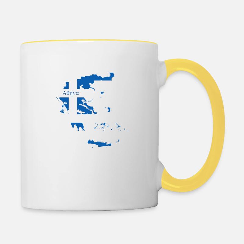 Love Athènes - Mug contrasté - blanc/jaune