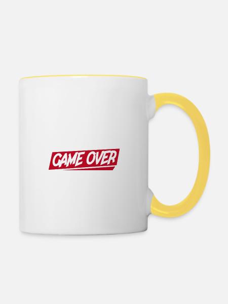 Game Over Er Heiratet Design für den - Tasse zweifarbig - Weiß/Gelb