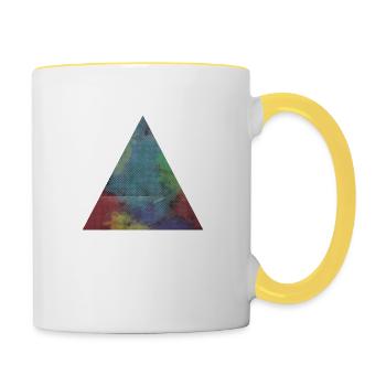 Triangle with colorful structure comic - Contrasting Mug - white/yellow - Right
