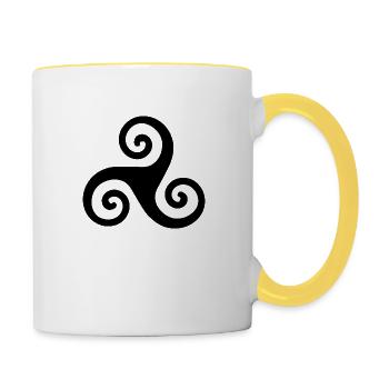 Celtic Triskele - Contrasting Mug - white/yellow - Right