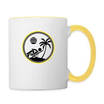 Island Symbol Summer Palm Chill - Contrasting Mug - white/yellow - Right