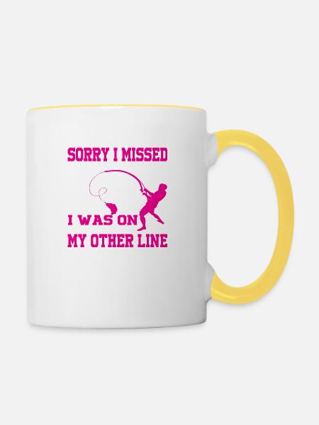 Tolles design für Angler - Tasse zweifarbig - Weiß/Gelb