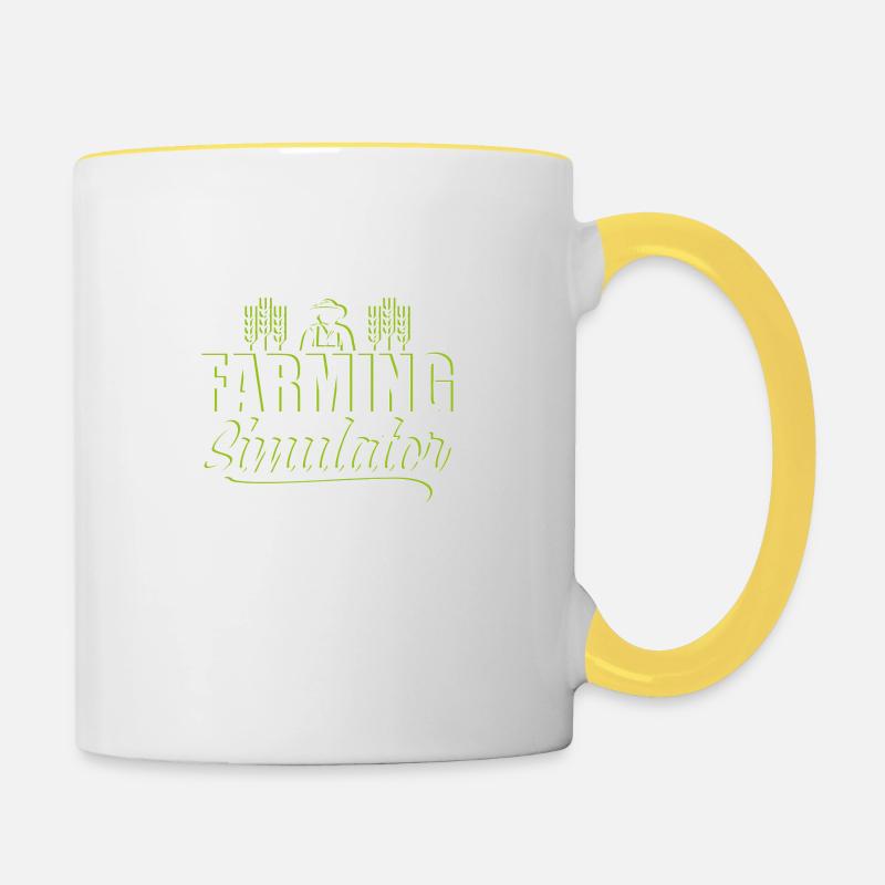 Farming simulator Gardening Gift - Contrasting Mug - white/yellow