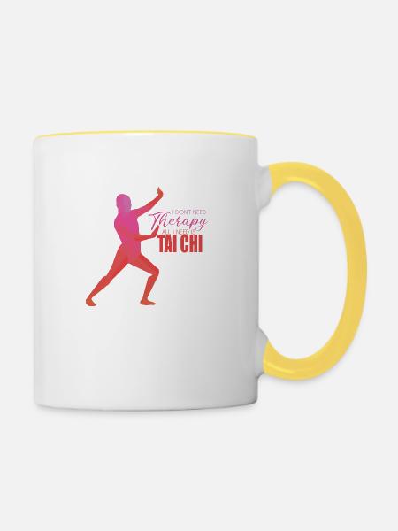 Tai Chi - Tasse zweifarbig - Weiß/Gelb