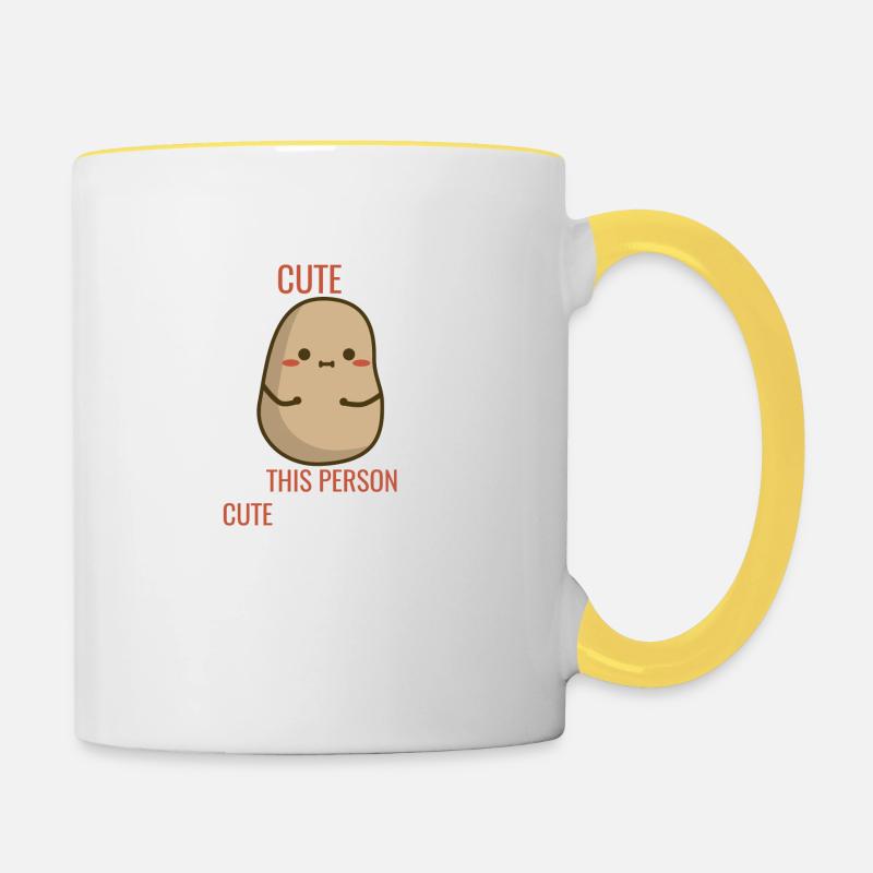 I'm a cute Potato - Contrasting Mug - white/yellow